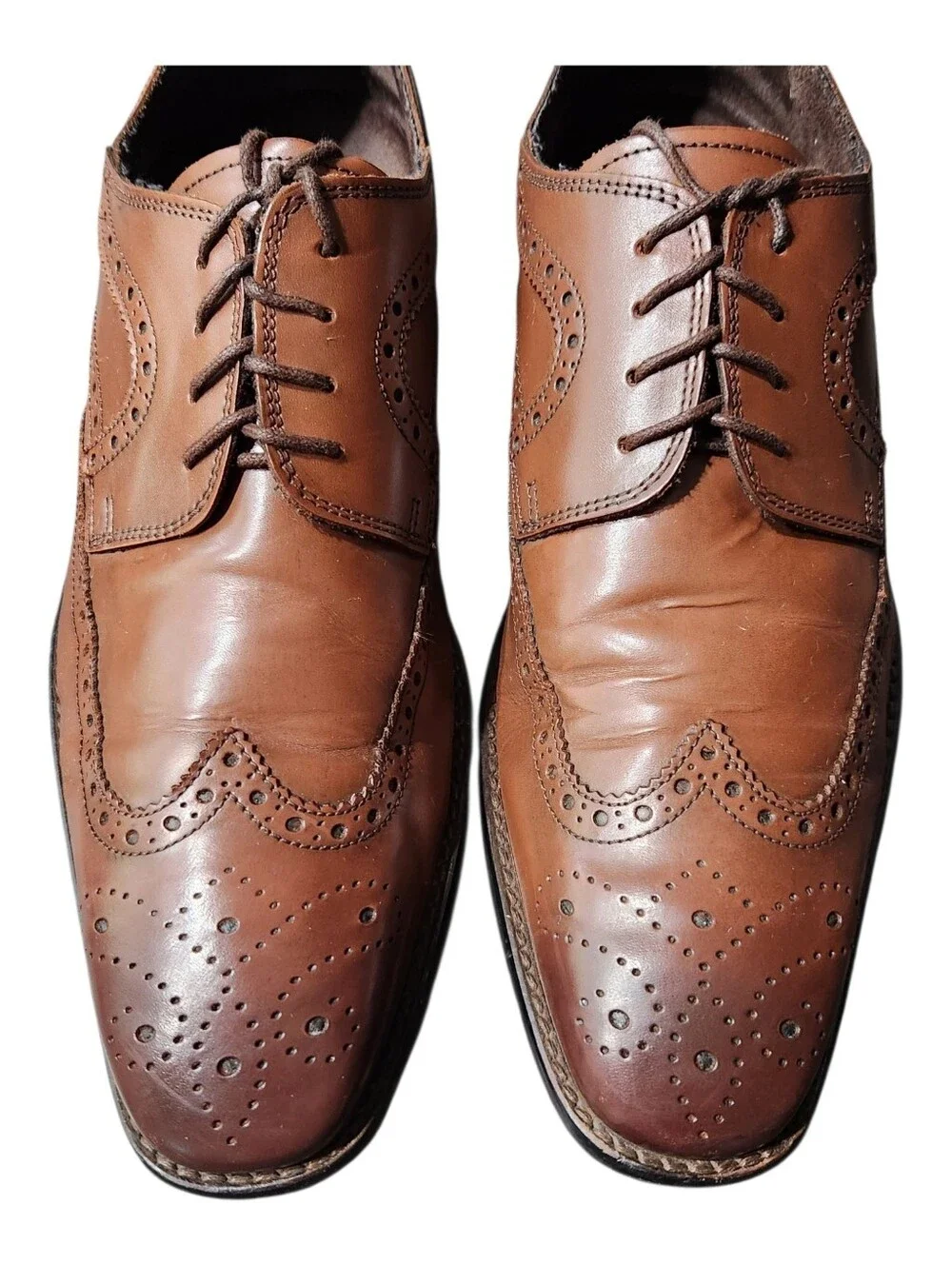 Florsheim Leather Wingtip Brogue Derby Oxfords Dress Shoes Size 10.5 D